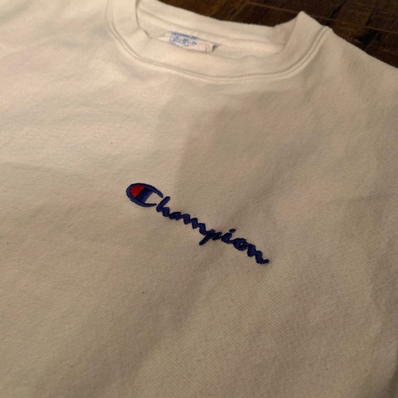 White Champion Reverse Weave Crewneck - Picture 3 of 4